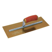 PermaShape Golden Stainless Steel Finishing Trowel with DuraSoft Handle - 14" X 5"