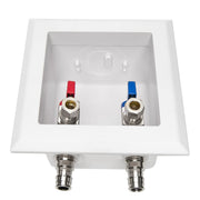 1/2" PEX Expansion (F1960) Inlet, Faucet Outlet Box, with Installed 1/4 Turn Ball Valve
