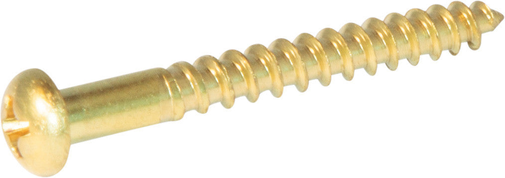 2 x 1/4 Brass Phillips Round Wood Screw