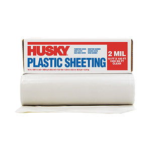 Poly-America Clear Plastic Sheeting 2 Mil 10' x 100' Roll