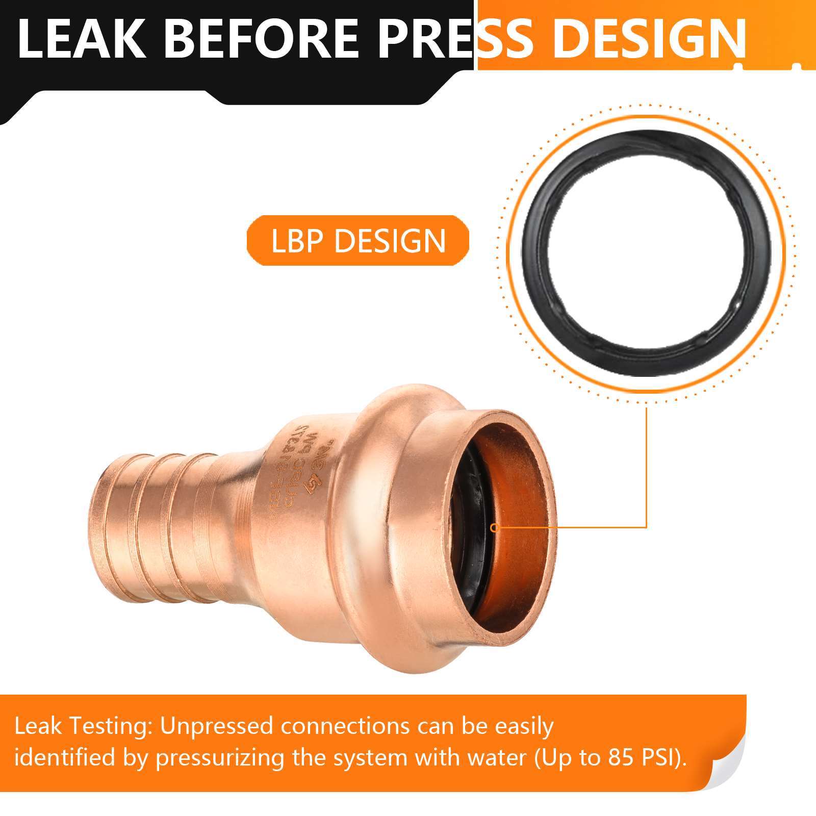30 Pcs 3/4" Press Copper x 3/4" PEX Crimp Adapter (Lead Free)