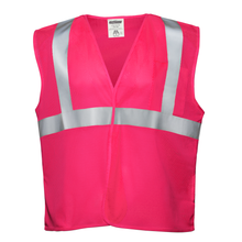 Printed Hi-Vis Mesh Safety Vest with 2” Reflective Strips and Pocket - PinkFit Collection