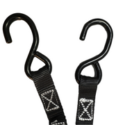 1" Black Ratchet Strap w/Vinyl S Hook  | LENGTH OPTIONS