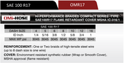 R17-08 | 1/2" R17 Braided Hydraulic Hose, 3045 Max WP PSI