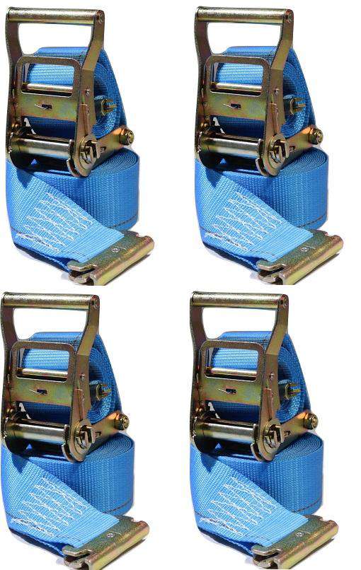 2 in x 20 Ft Van Ratchet Strap Logistic E-Track w/ Spring E | 4 PACK
