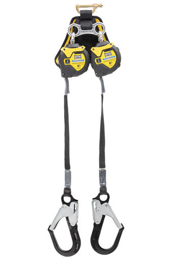 Werner R433006LE-R // 6' Bantam Twin Leg Web Leading Edge Self-Retracting Lifeline with Aluminum Rebar Hook