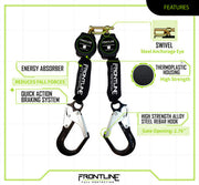 Frontline RPA062RA Aramid Twin Fiber Web 6' SRL with Aluminum Rebar Hook Ends