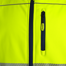 Hi-Vis Softshell Water Repellent Fleece Lined Safety Jacket with Reflective Strips