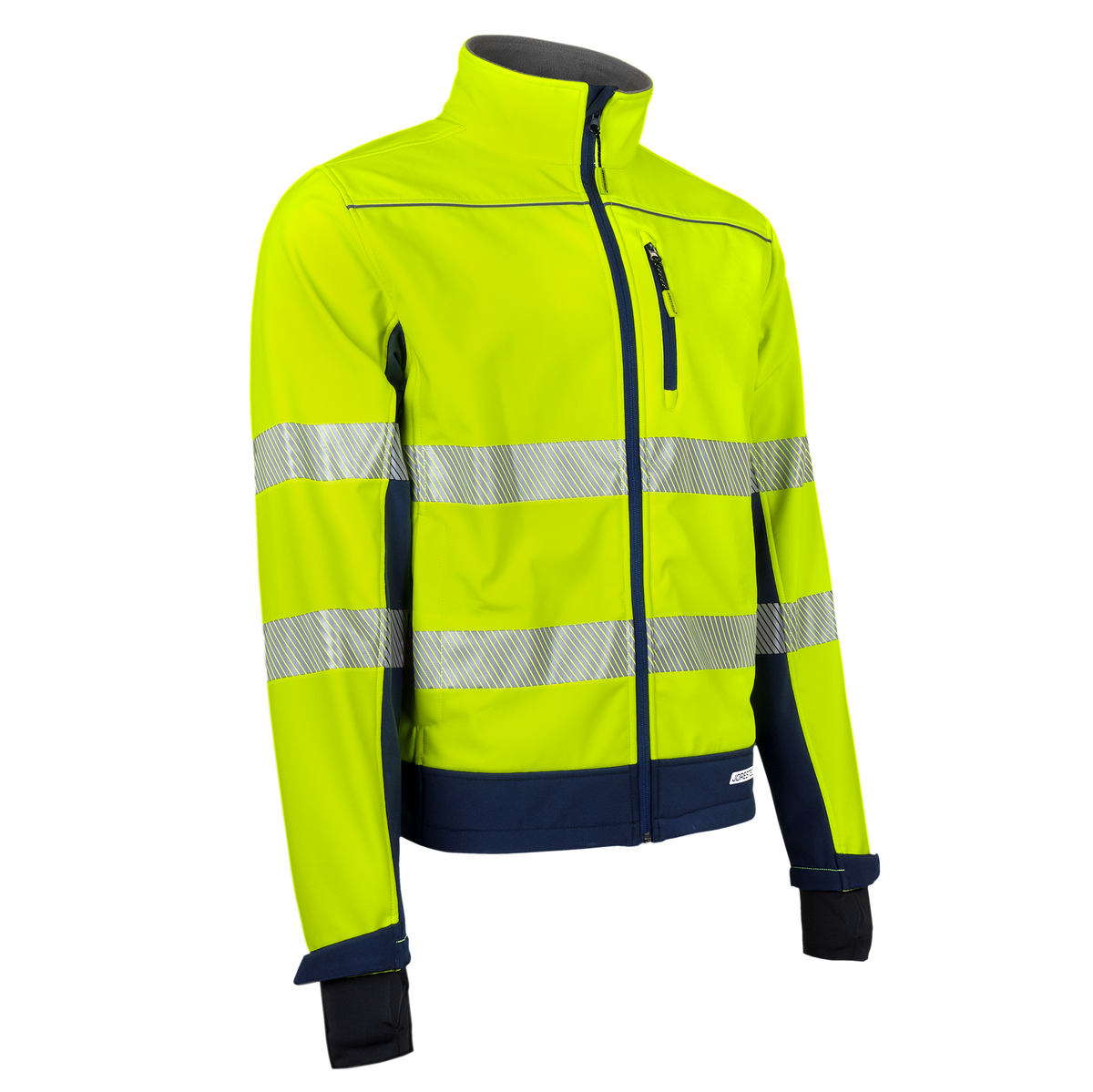 Hi-Vis Softshell Water Repellent Fleece Lined Safety Jacket with Reflective Strips