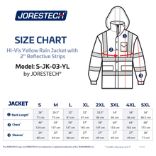 Hi-Vis Yellow Rain Jacket with 2" Reflective Strips