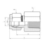 SS-IN2405-16-16 | 16 IN - 16 FP Straight Connector, Stainless Steel