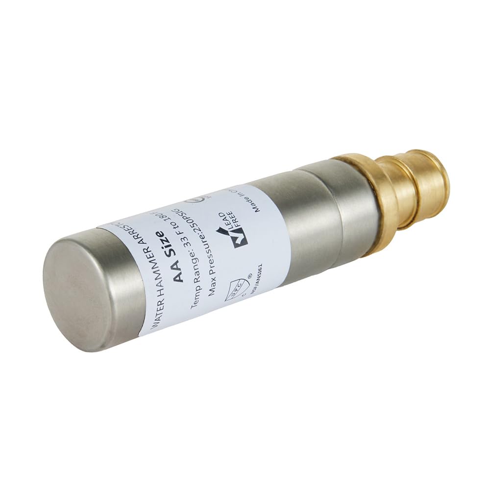 1/2" PEX-A Expansion Connection, Straight Water Hammer Arrestor, Stainless Steel