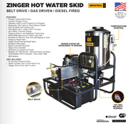 BE 5.2GPM@3500psi Hot Super Skid Pressure Washer - Vanguard Z5535CPBDV
