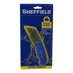 Sheffield One Hand Opening Lock Back Utility Knife - Blue