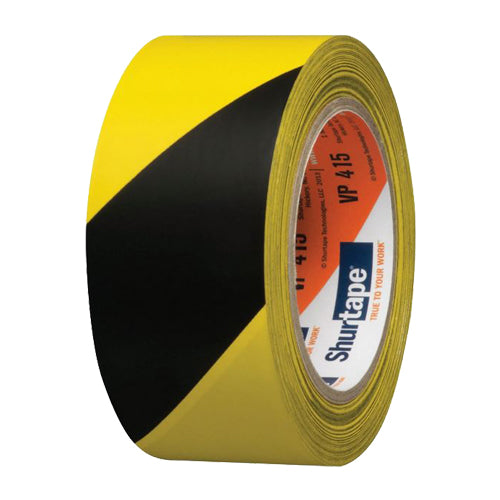 Shurtape VP 415 Warning Stripe and Marking, Tape Black/Yellow 2" X 100'