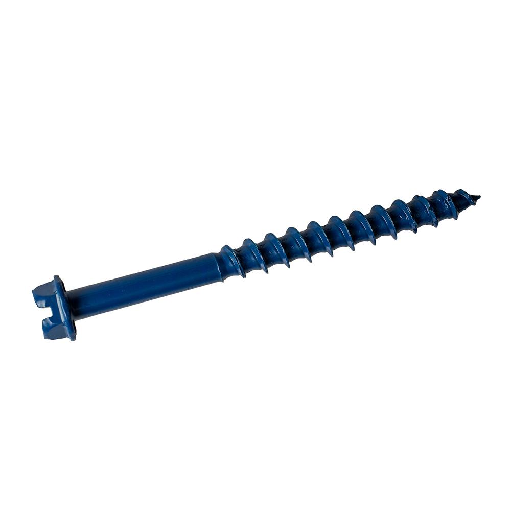 3/16 x 2 1/4 Simpson Hex Head Titen Turbo™ Concrete and Masonry Screw Anchor Zinc Plated w/ Ceramic Coat Blue (1/4 in. Hex) - Box (100)
