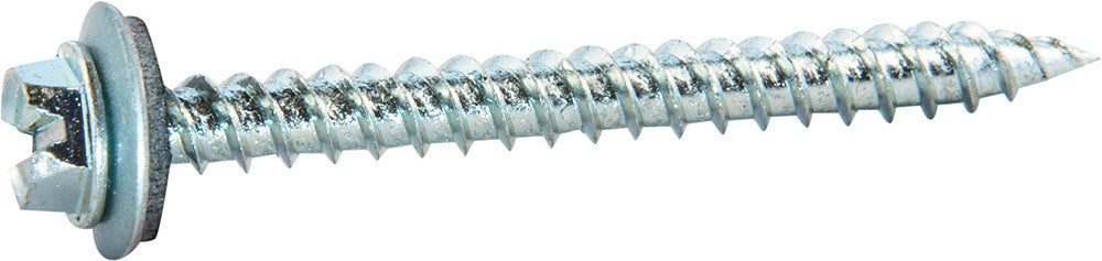 10 x 2 Slotted Hex Washer Self Piercing Screw w/ Neo – Zinc Plated