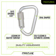 Frontline CAQ117 Aluminum Quarter Turn Locking Carabiner