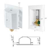1/2" Push Fit Inlet, Ice Maker Outlet Box, with Stainless Steel Hammer Arrestor
