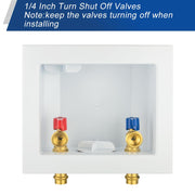 1/2" Copper Press Inlet, Washing Machine Outlet Box, Center Drain