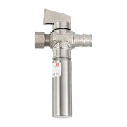 10 Pcs 1/4 Turn PEX-A Cold Expansion Stop Straight Valve, 1/2" PEX-A x 3/8" OD With Stainless Steel Water Hammer Arrestor, Chrome Plated Brass