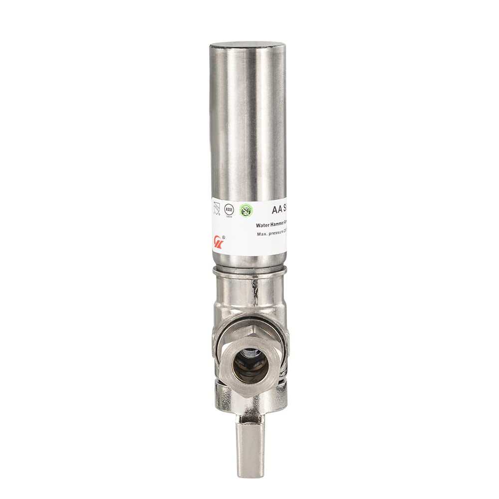 10 Pcs 1/4 Turn PEX-A Cold Expansion Stop Straight Valve, 1/2" PEX-A x 3/8" OD With Stainless Steel Water Hammer Arrestor, Chrome Plated Brass