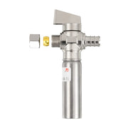 10 Pcs 1/4 Turn Stop Straight Valve, 1/2" Barb Crimp PEX x 3/8" OD With Stainless Steel Water Hammer Arrestor Chrome Plated Brass