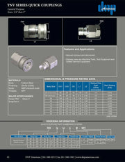 TNV-08-08N-V | 1/2" TNV Nipple W/ 1/2" NPT Female w/ Viton seals