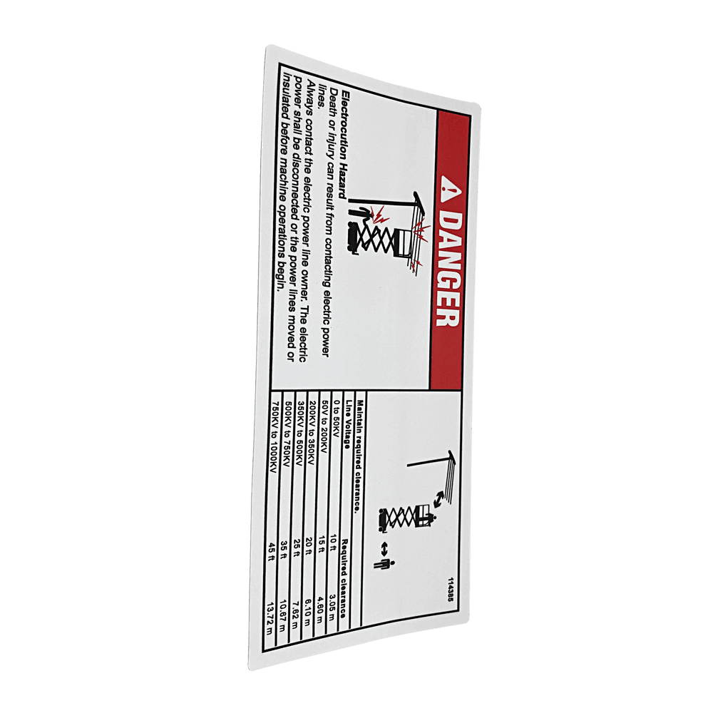 Genie Aftermarket Decal - Danger Elec Hazard Gs 114385GT