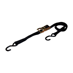 Tie-Down Ratchet 1"X 16' W/ Wide Handle & Coated S-Hooks