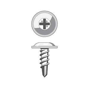 USG Sheetrock Tools #8 X 1/2" Wafer Head, Zinc Self Drill Drywall Screw [5LB]