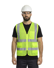 Kiwi High Visibility ANSI/ISEA 107-2020, Type R, Class 2 Dual Band Neon Safety Vest [70300]