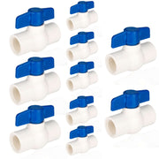 10 Pcs 1" PVC Ball Valve, FPT Threaded, Sch. 40