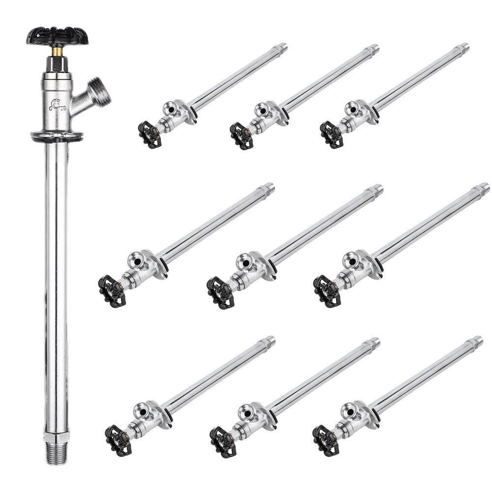 10 Pcs 1/2" MIP x 3/4" Hose Bibb, 4" Frost Free Sillcock