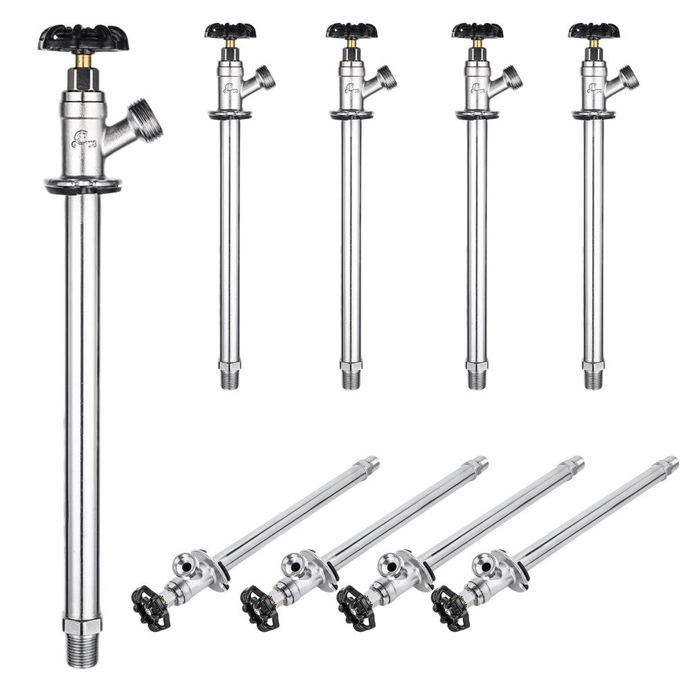 10 Pcs 1/2" Push Fit x 3/4" Hose Bibb, 8" Anti Siphon Frost Free Sillcock