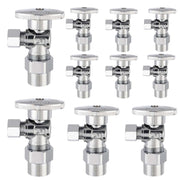 10 Pcs 1/2" CPVC x 3/8" OD Compr. Angle Stop Valve, 1/4 Turn (Lead Free)