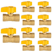 10 Pcs 1/2" FNPT Gas Valve, Yellow