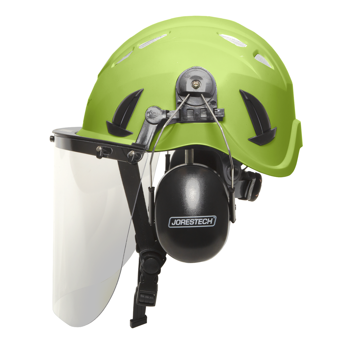 Ventilated Safety Work at Height Helmet System with Face Shield and Earmuffs