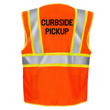 Printed Hi-Vis Two Toned Mesh Safety Vest with 2” Reflective Strips and Pockets - Orange