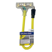 Voltec 2' 3 Outlet Power Block Adapter