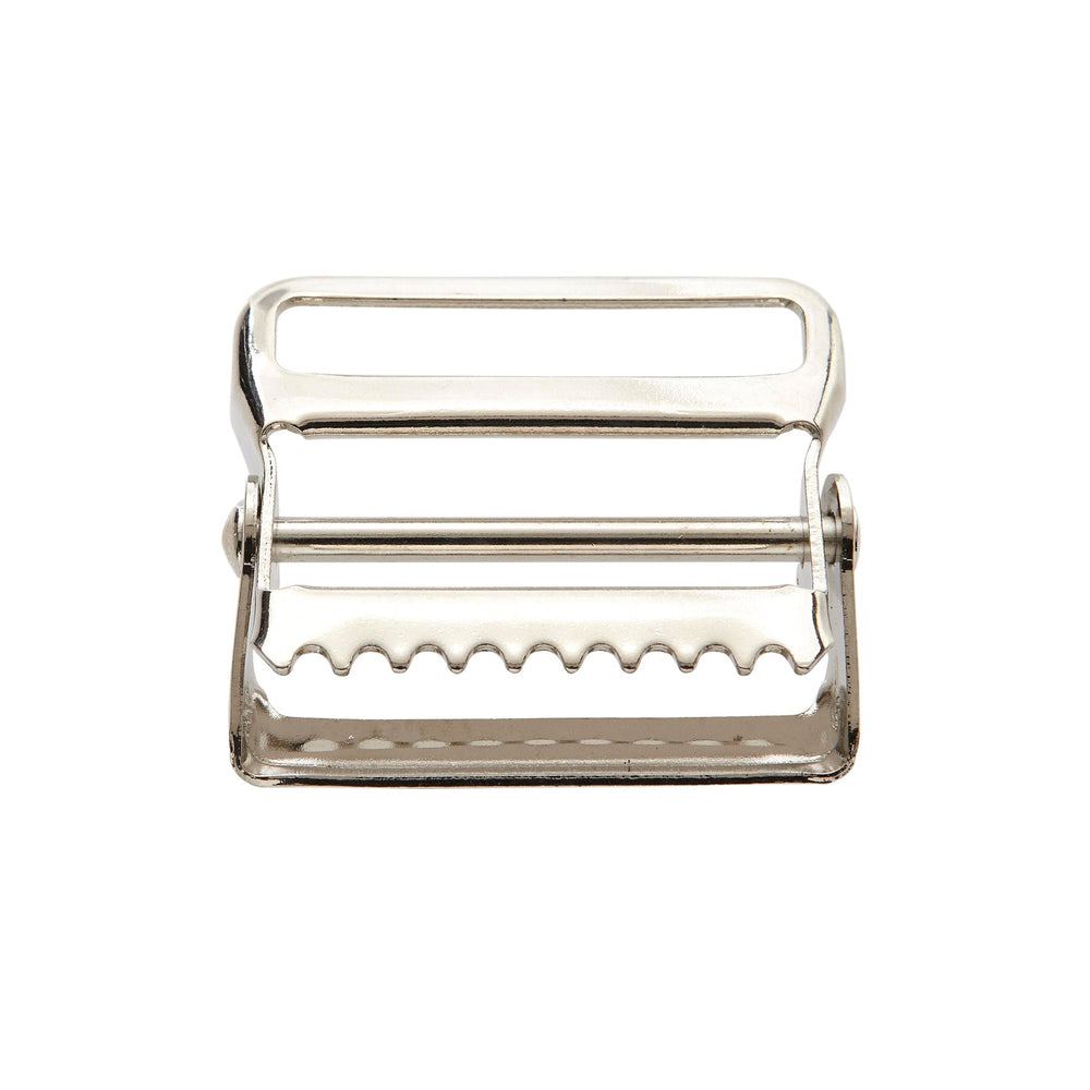 2" Nickel Plated Tongueless Hinge Web Strap Buckle