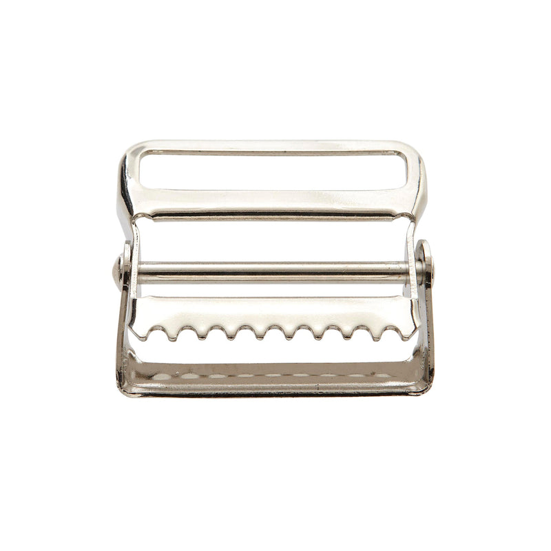 2" Nickel Plated Tongueless Hinge Web Strap Buckle
