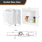 10 Pcs 1/2" Sweat Inlet, Washing Machine Outlet Box