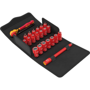 Wera 8100 SA VDE 1 Zyklop Insulated Ratchet Set, 1/4" Drive Metric, 22-Piece (05004967001)