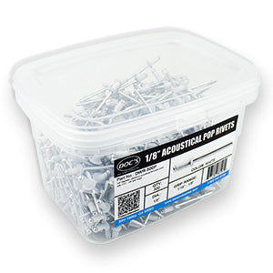 White 1/8" Acoustical Pop Rivets - [500]