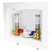 1/2" Push Fit Inlet, Washing Machine Outlet Box, with Stainless Water Hammer Arrestor