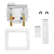 1/2" Push Fit Inlet, Washing Machine Outlet Box, with Stainless Water Hammer Arrestor