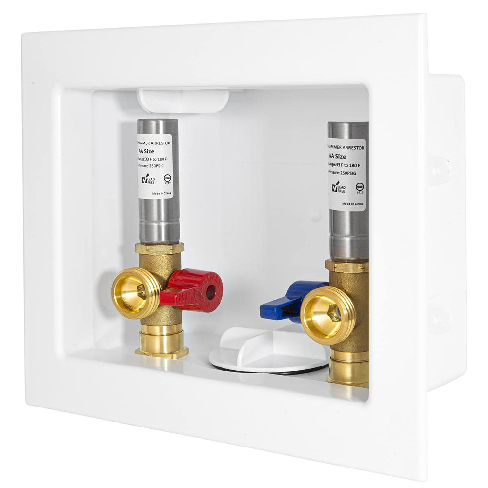 1/2" CPVC PPE Intet, Washing Machine Outlet Box, with Stainless Steel Arrestor