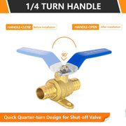 3/4" PEX Crimp Drop Ear Ball Valve, Blue (Lead Free)