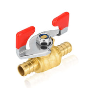 10 Pcs 3/4" PEX Crimp Butterfly Ball Valve, Red (Lead Free)